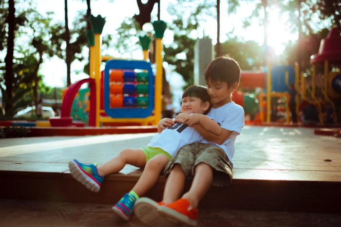 Two boys on a playground