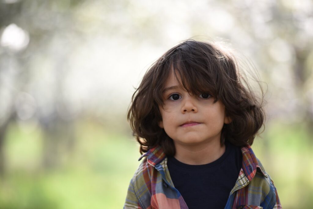 Boy looking anxious