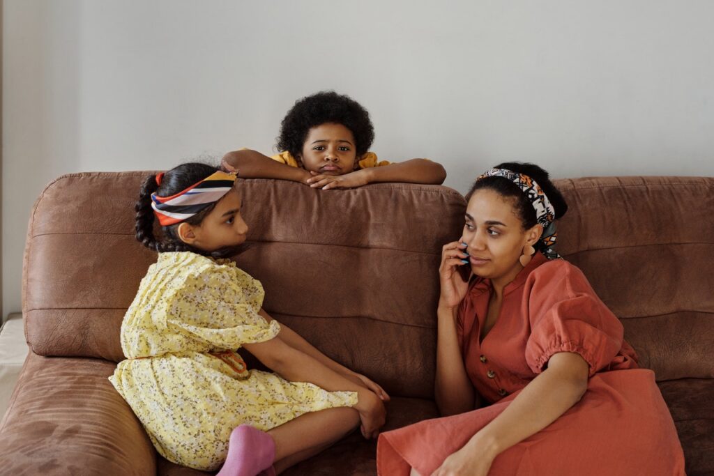 Family having a discussion