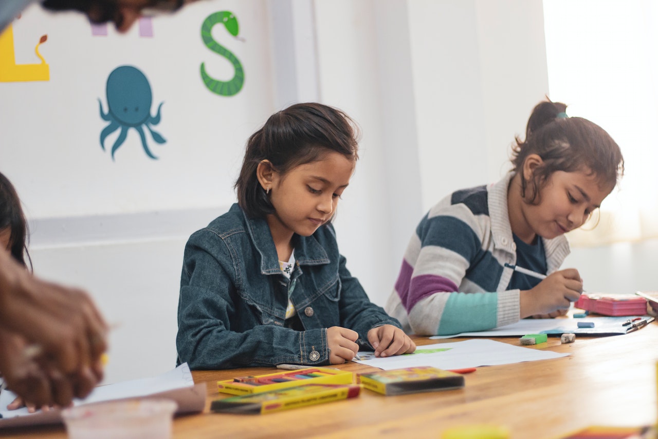 Girls writing