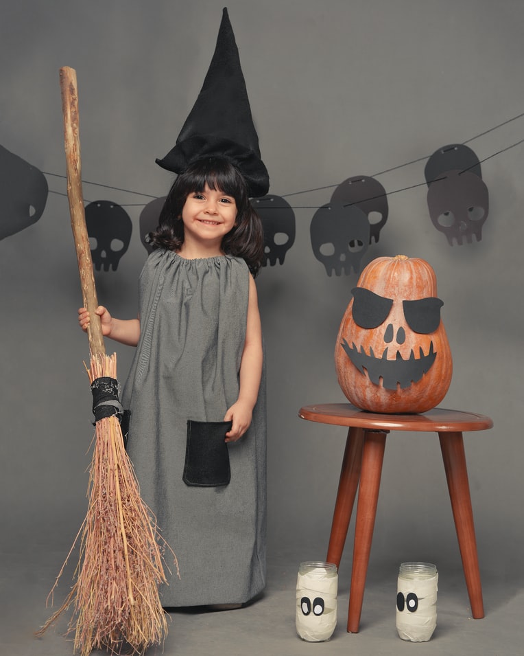 Young child in Halloween costume